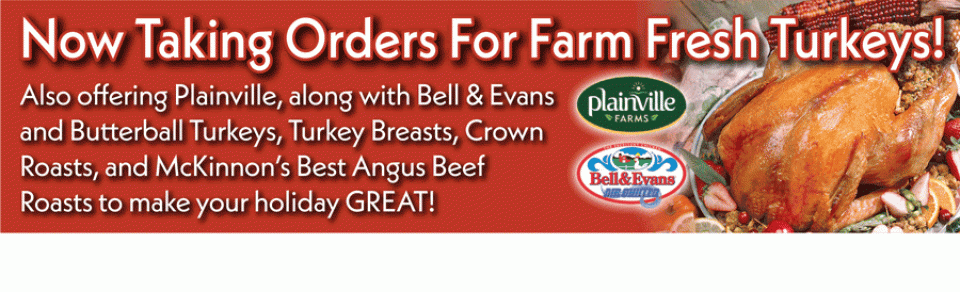 Now Taking Orders for Turkeys